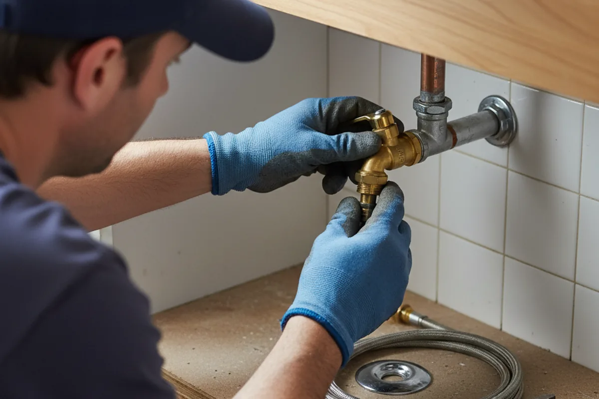 Shutoff valve and fitting work during Emergency Plumbing in Slatersville